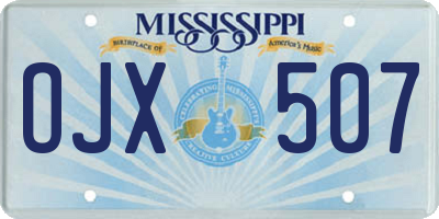 MS license plate OJX507