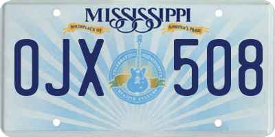 MS license plate OJX508