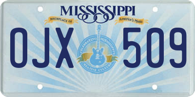 MS license plate OJX509