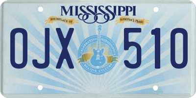 MS license plate OJX510