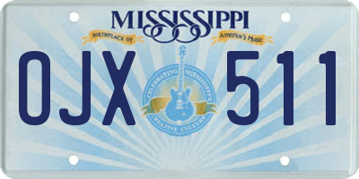 MS license plate OJX511