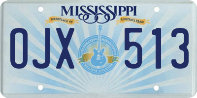 MS license plate OJX513