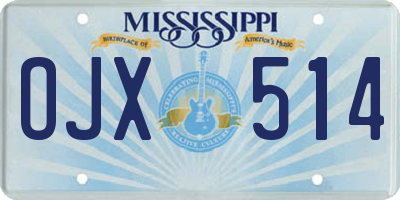 MS license plate OJX514