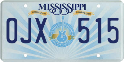 MS license plate OJX515