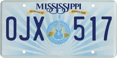 MS license plate OJX517