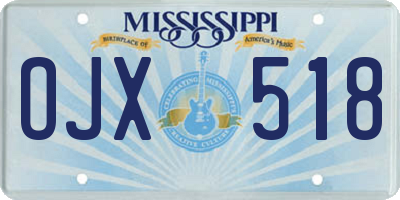 MS license plate OJX518