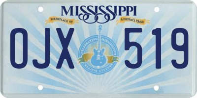 MS license plate OJX519