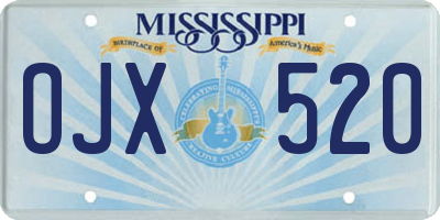 MS license plate OJX520