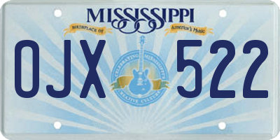 MS license plate OJX522