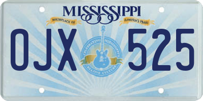 MS license plate OJX525