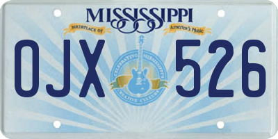 MS license plate OJX526