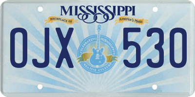 MS license plate OJX530