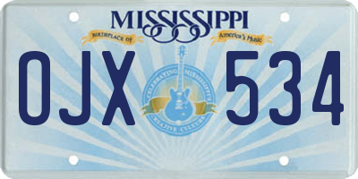 MS license plate OJX534