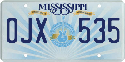 MS license plate OJX535