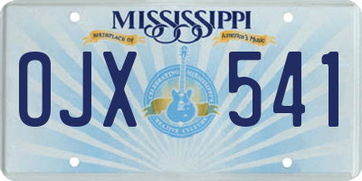 MS license plate OJX541