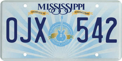 MS license plate OJX542