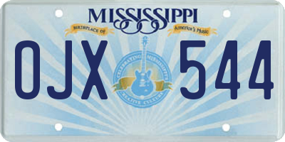 MS license plate OJX544