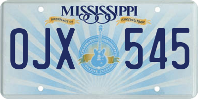 MS license plate OJX545