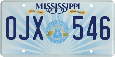 MS license plate OJX546