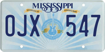 MS license plate OJX547