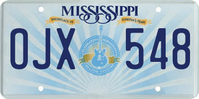 MS license plate OJX548