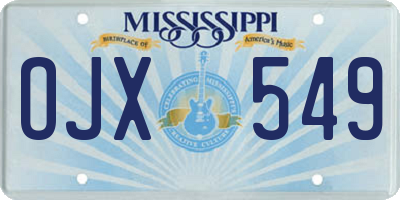MS license plate OJX549