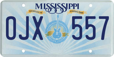 MS license plate OJX557