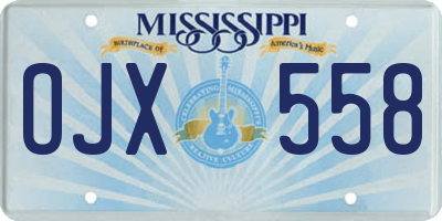MS license plate OJX558