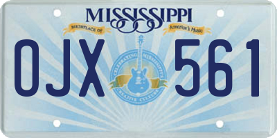 MS license plate OJX561