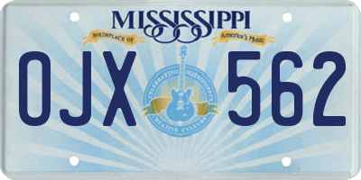 MS license plate OJX562
