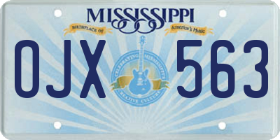MS license plate OJX563