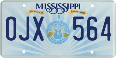 MS license plate OJX564