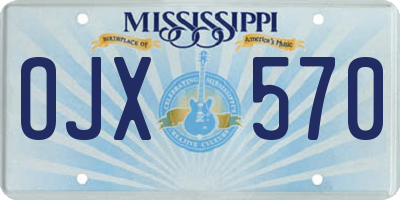 MS license plate OJX570