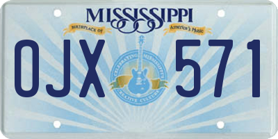 MS license plate OJX571