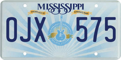 MS license plate OJX575