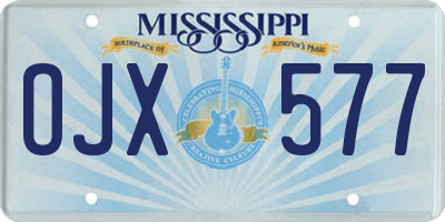 MS license plate OJX577