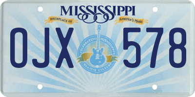 MS license plate OJX578