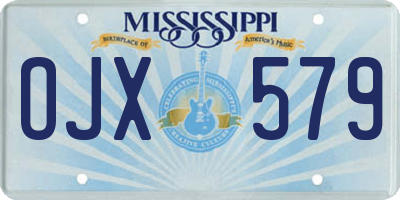 MS license plate OJX579