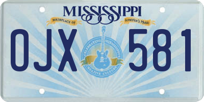 MS license plate OJX581