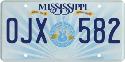 MS license plate OJX582