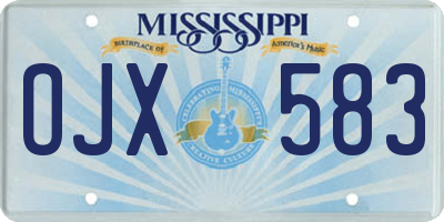 MS license plate OJX583