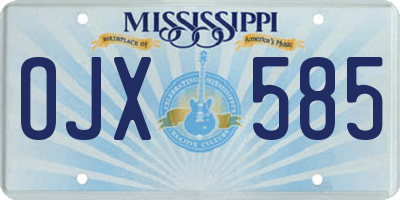 MS license plate OJX585