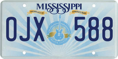 MS license plate OJX588