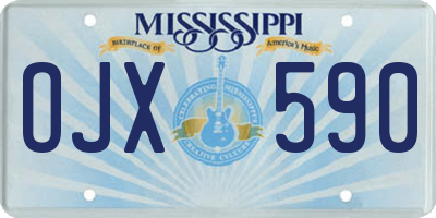 MS license plate OJX590