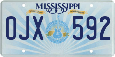 MS license plate OJX592