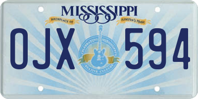 MS license plate OJX594