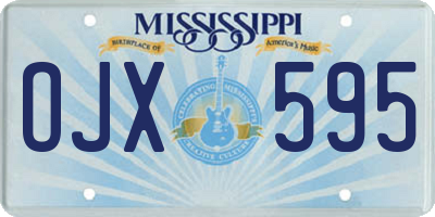 MS license plate OJX595