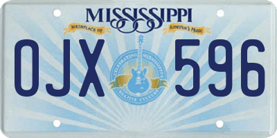 MS license plate OJX596