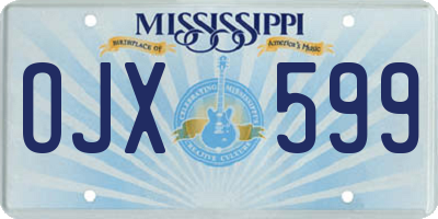 MS license plate OJX599