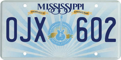 MS license plate OJX602